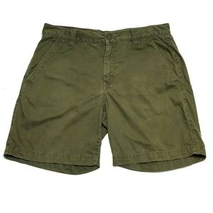 North Face 34 Reg Olive Twill Cotton Shorts GUC